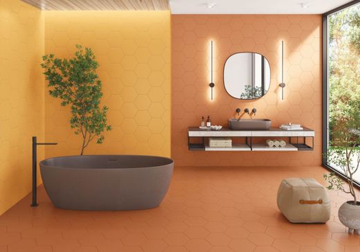 Εξάγωνο Κουτί Πορσελάνης 25x25 Basic Mango 1.00m2 16 τεμάχια Codicer