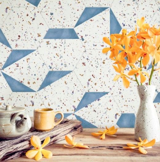 Caixa porcellànic hexagonal 25x29 Stracciatella blue 17 peces 0,93m2 Aparici