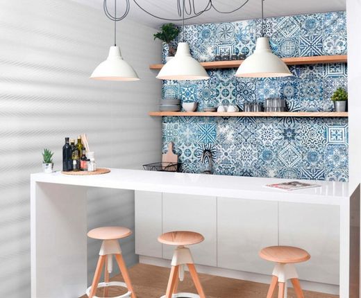 Caixa de porcelana Majólica Azul 60x60 1,4m2 4 peças Apavisa