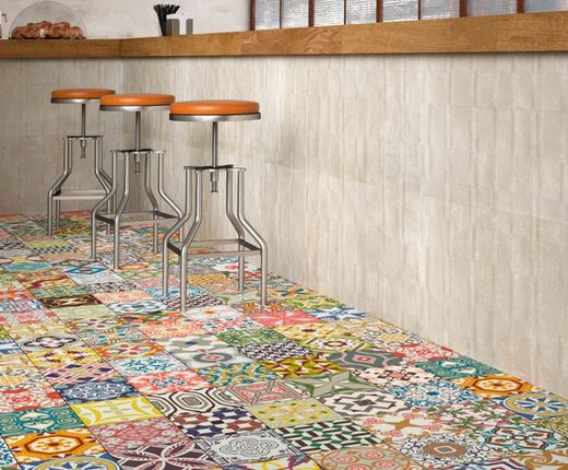 Caixa de porcelana Patchwork Norte 60x60 1,4m2 4 peças Apavisa