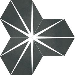 Caja Porcelánico Rectificado Hexagonal 25x29 Black Starline 17 Piezas 0,93m2 Apavisa