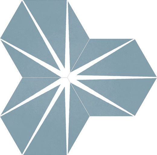 Boite Porcelaine Rectifiée Hexagonale 25x29 Bleu Starline 17 Pièces 0.93m2 Apavisa