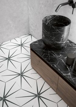 Διορθωμένο κουτί από πορσελάνη Εξάγωνο 25x29 White Starline 17 Τεμάχια 0,93m2 Apavisa