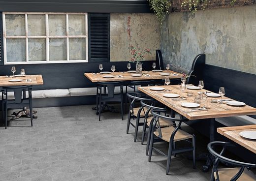 Διορθωμένο Εξαγωνικό Πορσελάνινο Κουτί 25x29 Γκρι Άνεμος 17 Τεμάχια 0,93m2 Apavisa