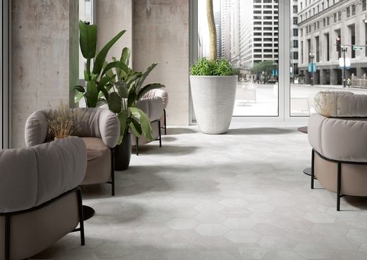 Διορθωμένο κουτί από πορσελάνη Εξάγωνο 25x29 Λευκή Αλχημεία 17 Τεμάχια 0,93m2 Apavisa