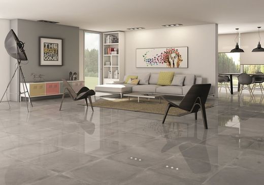 Caixa de Porcelana Retificada Industrial Cinza Brilhante Magnífico