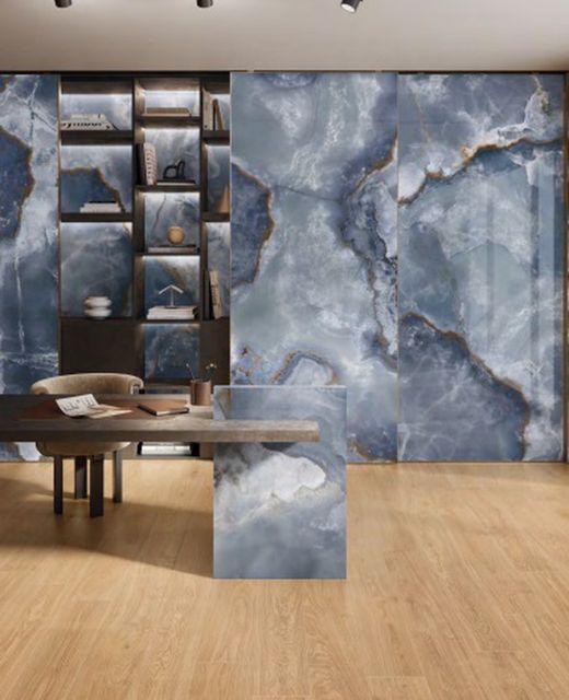 Porslinslåda Tele Di Marmo Onyx Blå Emil