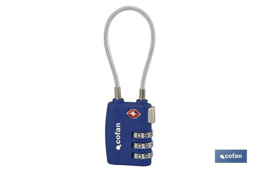 Câble de verrouillage à combinaison Tsa 3 chiffres 30 mm