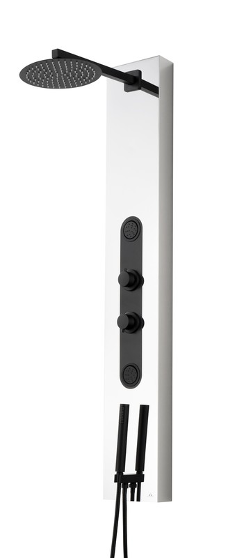 Columna ducha monomando con distribuidor integrado Negro Mate