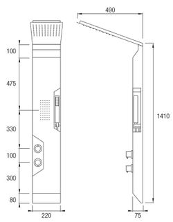 Προοδευτική βρύση στήλης ντους Jaina Glossy White Aquassent