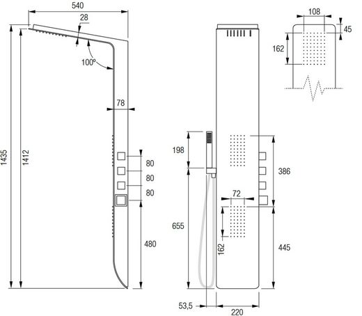 Kiara Aquassent θερμοστατικό ντους υδρομασάζ