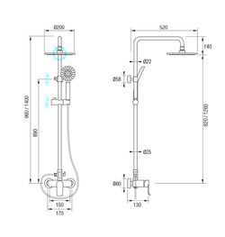 Ducha monomando Sayro negro Aquassent