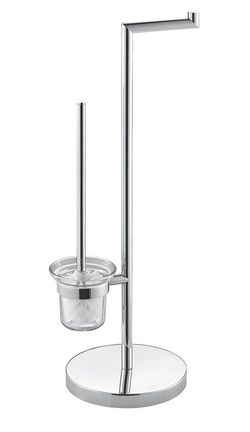 Conjunto baño escobillero y Portarrollos adhesivo de pie AC_184 PyP