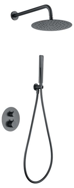 Ensemble de douche thermostatique encastré Naples en métal noir GTN047/BGM Imex