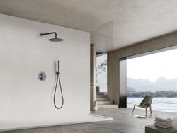 Neapel svart pistol metall termostatisk inbyggd duschset GTN047/BGM Imex