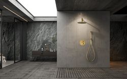 Naples brushed gold thermostatic concealed shower set GTN047/OC Imex