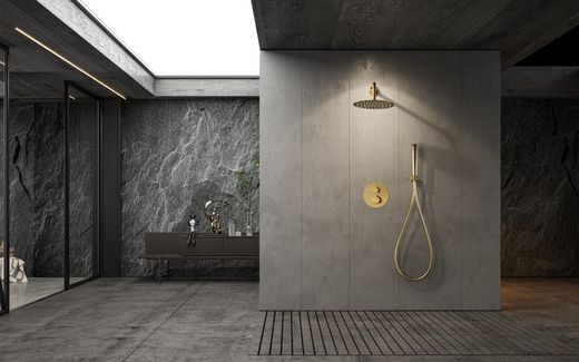 Naples brushed gold thermostatic concealed shower set GTN047/OC Imex
