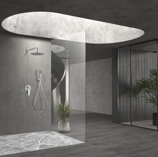 Conjunto de ducha empotrado monomando Delos Acero inox. S.316 GPD055/AC Imex