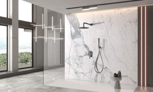 Conjunto de ducha empotrado monomando Delos Black gun metal GPD055/BGM