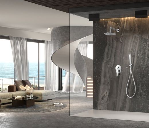 Conjunto de ducha empotrado monomando Delos Cromo GPD055 Imex