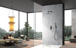 Conjunto de chuveiro monocomando Delos preto fosco GPD055/NG