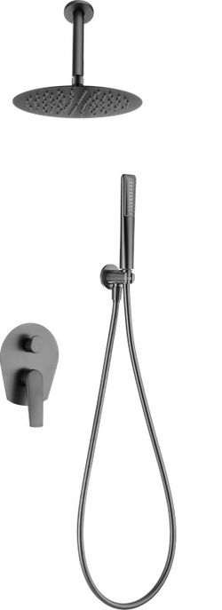 Paros Black Gun Metal Einbau-Einhebelduschset GPP057/BGM Imex
