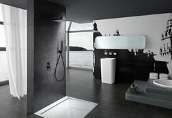 Conjunto de ducha empotrado Suecia negro mate BDC032-6/NG Imex