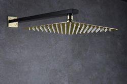 Conjunto de ducha empotrado Suecia negro oro BDC032-6/NGOLD  Imex