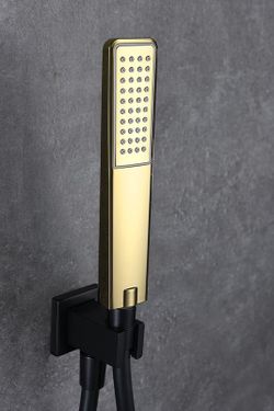 Conjunto de ducha empotrado Suecia negro oro BDC032-6/NGOLD  Imex