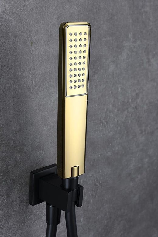 Conjunto de ducha empotrado Suecia negro oro BDC032-6/NGOLD  Imex
