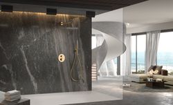 Genova Borstad guld termostatisk dolt duschset GTG053/OC Imex