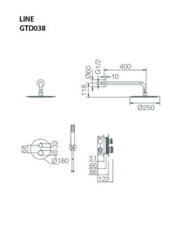Top Cromo Imex σετ ντους με χωνευτό