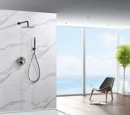 Monza black gun metal built-in single-lever shower set GPM039/BGM Imex