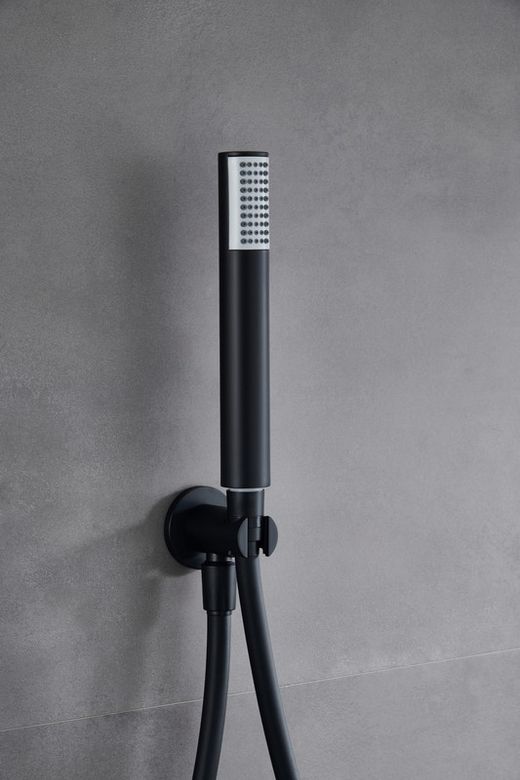 Conjunto de ducha monomando empotrado Monza negro mate  GPM039/NG Imex