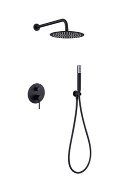 Conjunto de ducha monomando empotrado Monza negro mate  GPM039/NG Imex