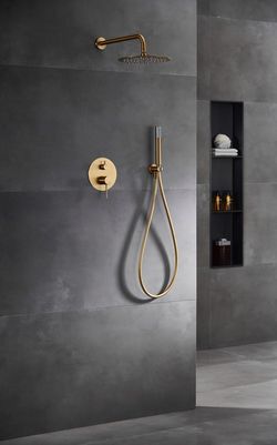 Monza ενσωματωμένο σετ ντους με ένα μοχλό από βουρτσισμένο χρυσό GPM039/OC Imex