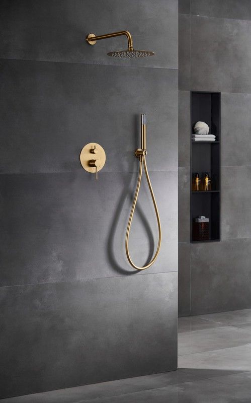 Monza ενσωματωμένο σετ ντους με ένα μοχλό από βουρτσισμένο χρυσό GPM039/OC Imex