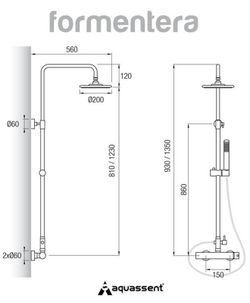 Ducha monomando Formentera Aquassent