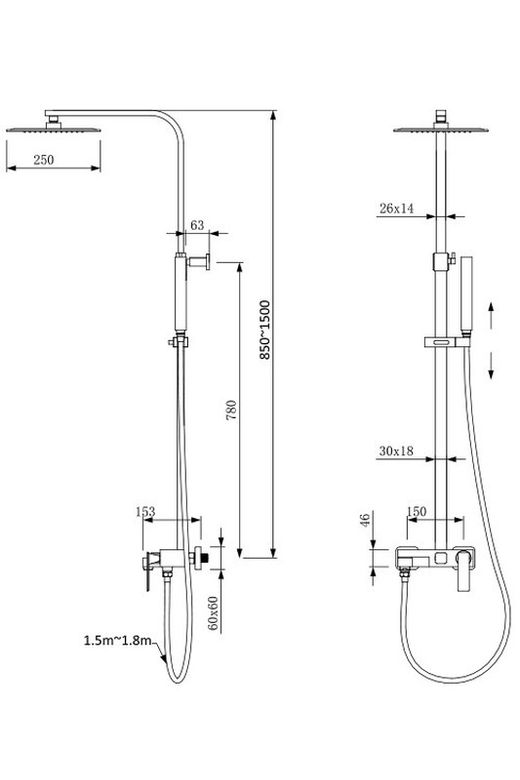 Ducha monomando Mitra Aquassent