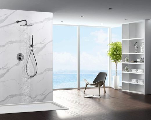 Monza μαύρο όπλο μεταλλικό ενσωματωμένο θερμοστατικό σετ ντους GTM039/BGM Imex