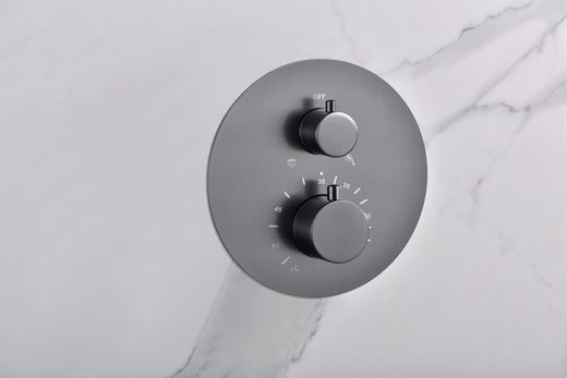 Monza μαύρο όπλο μεταλλικό ενσωματωμένο θερμοστατικό σετ ντους GTM039/BGM Imex