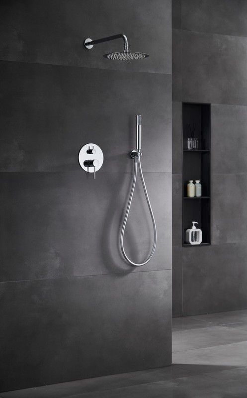 Conjunto de ducha monomando empotrado Monza cromo GPM039 Imex