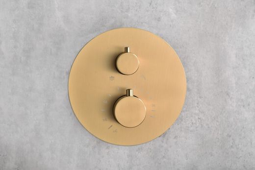 Monza built-in thermostatic shower set brushed gold GTM039/OC Imex