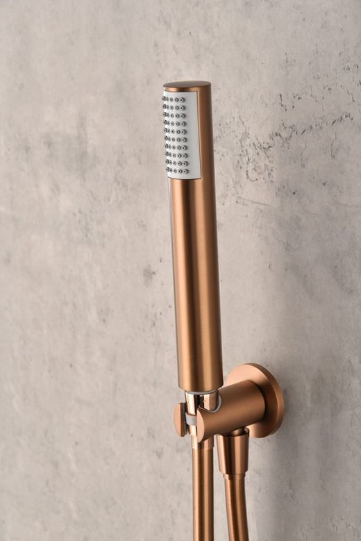 Conjunto de ducha termostático empotrado Monza oro-rosa cepillado GTM039/ORC Imex