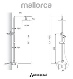 Mallorca single lever shower set