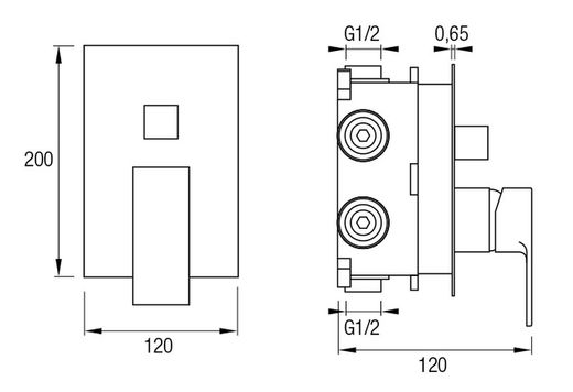 Conjunto empotrado de ducha Leon Aquassent