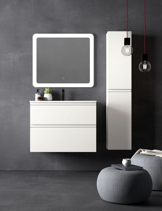 Bathroom furniture set with washbasin Carmen white Avila Dos