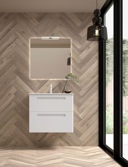 Conjunto Paris blanco mate con lavado aire Porcelana Avila dos