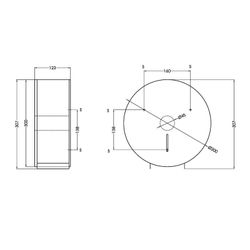 Standard toalettpappersdispenser - 3 rullar Vit epoxistål PR0789 Medicinics