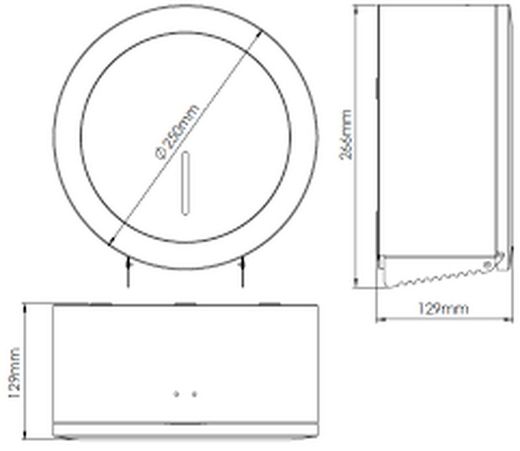 Dispensador de papel higiénico industrial Acero inox AISI 304 Satinado PR2783CS Mediclinics